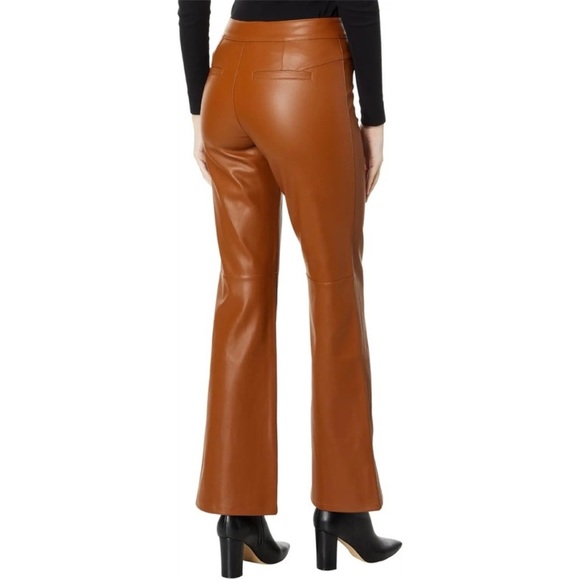 Free People We The Free Uptown High Rise Faux Leather Pant Brown Sz 8 - Picture 3 of 16